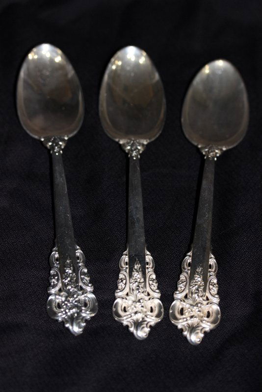 3 Pc. Wallace "Grande Baroque" Sterling Serving Spoons (1 of 3)