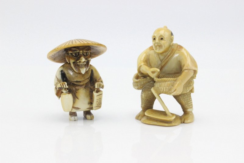 Two Chinese Carved Ivory Netsuke's (1 of 5)