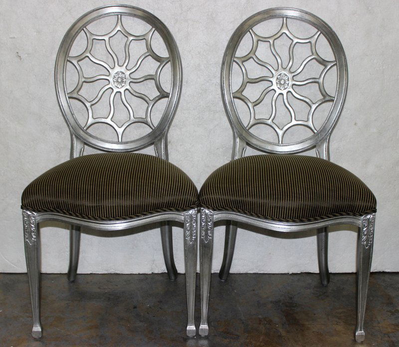 6 Silver Painted Chairs (1 of 4)