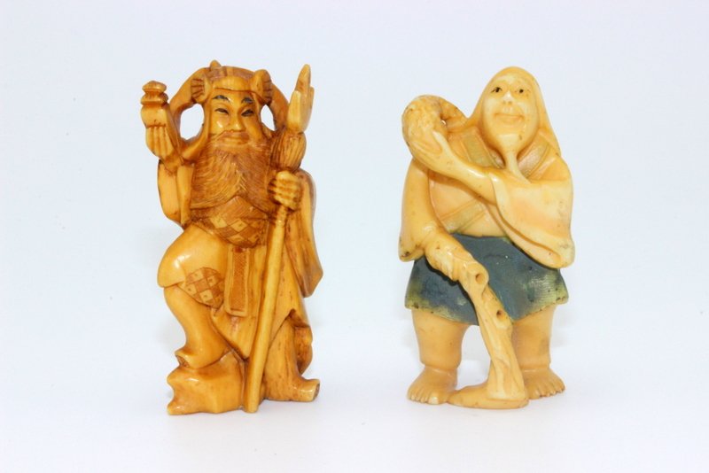 2 Pc. Chinese Carved Ivory Netsuke (1 of 6)
