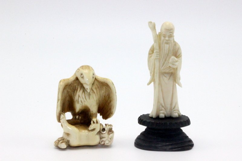 2 Pc. Chinese Carved Ivory Netsuke (1 of 6)