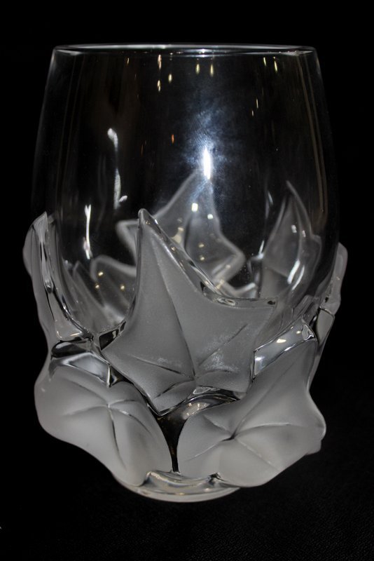 Lalique Oak Leaf Crystal Vase (1 of 5)