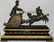 19th C. French Bronze & Marble Chariot Mantel Clock