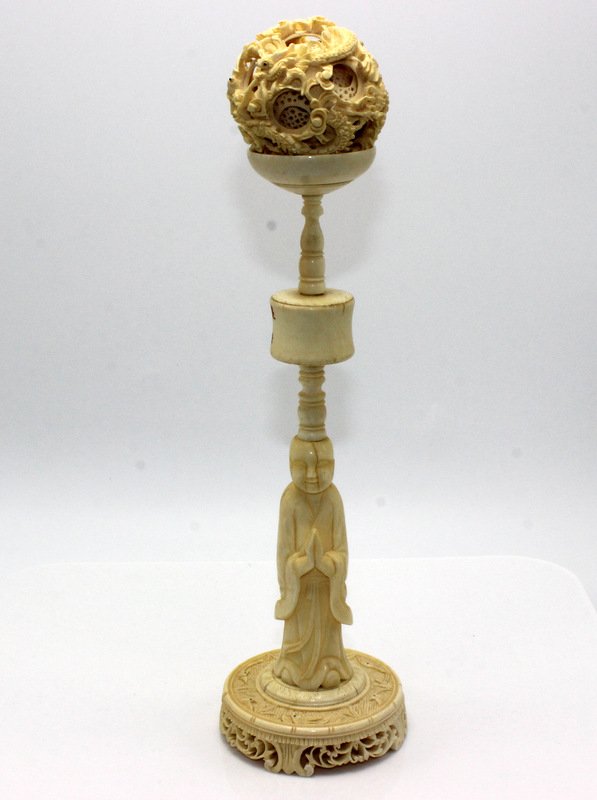 Chinese Carved Ivory Puzzle Ball (1 of 7)