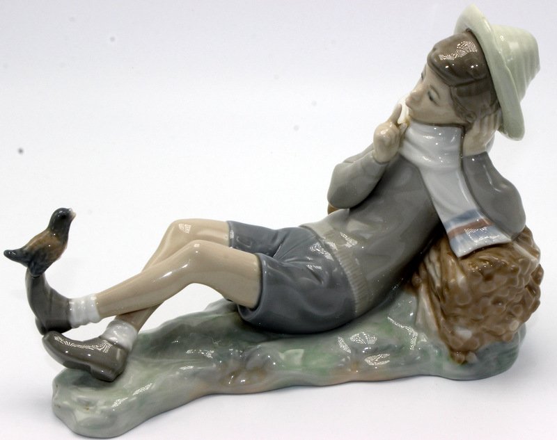 Lladro "Shepherd Boy w/ Bird" Porcelain Group (1 of 3)