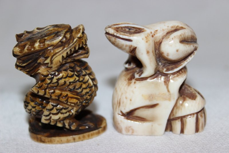 2 Pc. Chinese Carved Ivory Netsuke's (1 of 4)