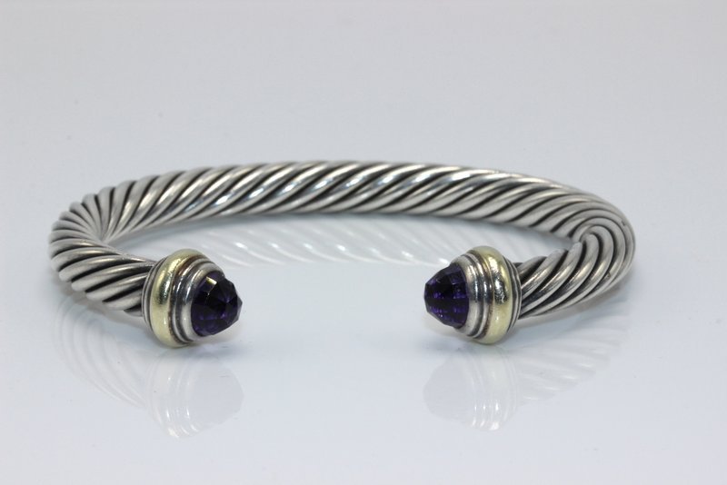 David Yurman 14Kt & Sterling Amethyst Bangle (1 of 2)