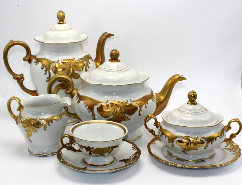 28 Pc. Walbrzych Porcelain Tea Set (1 of 5)