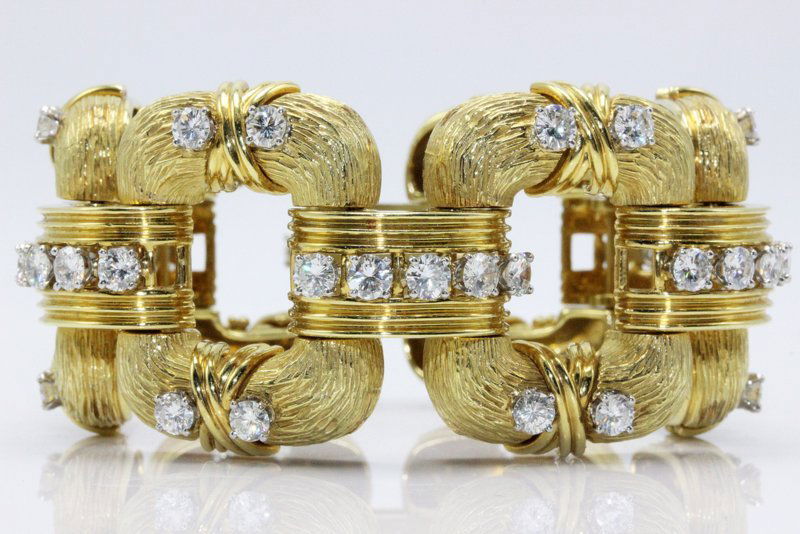 18Kt YG 16.80ct. Diamond Link Bracelet (1 of 5)