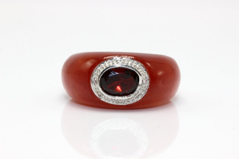 14Kt WG Precious Stone Jade Ring (1 of 2)