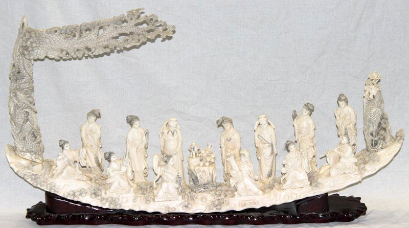 Rare Chinese Carved Ivory Group of Immortals (1 of 10)