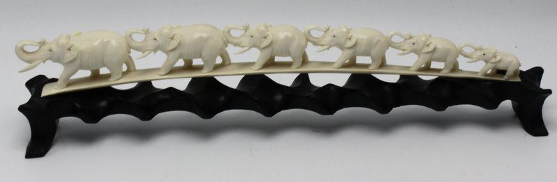Chinese Carved Ivory Elephant Bridge (1 of 6)