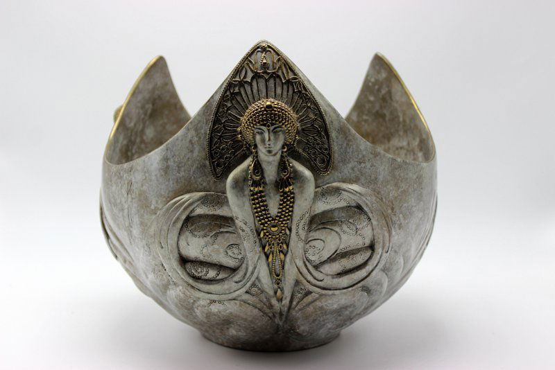 Erte "Trois Femme" Bronze Bowl (1 of 6)