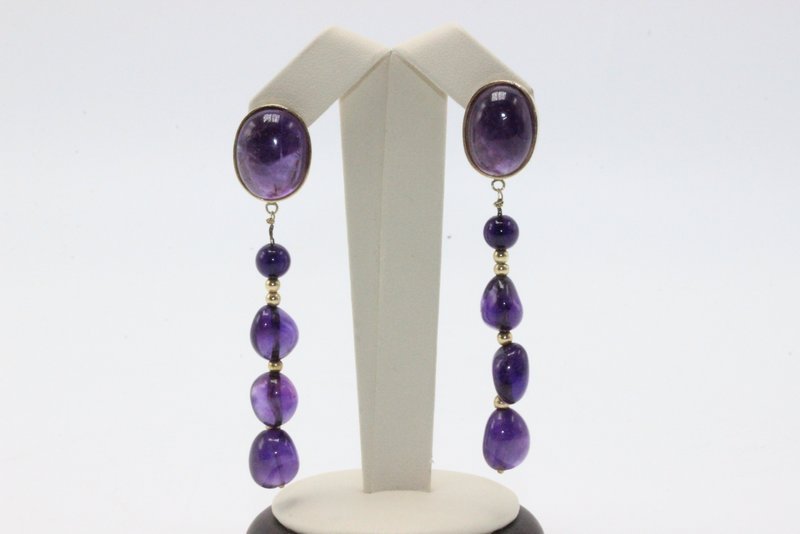 14Kt YG Amethyst Earrings (1 of 4)