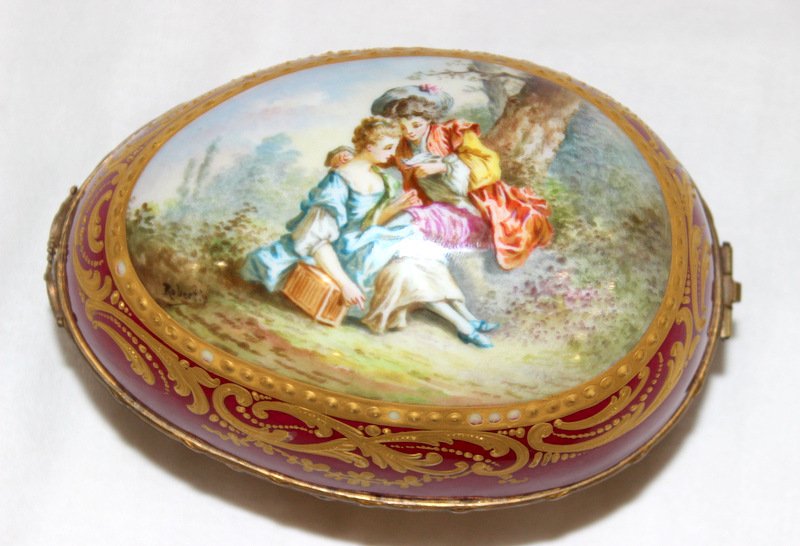 French Sevres Hand Painted Porcelain Box (1 of 4)