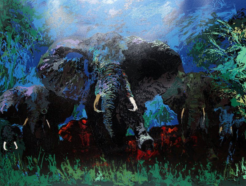 LeRoy Neiman "Elephant Stampede" Lithograph (1 of 7)