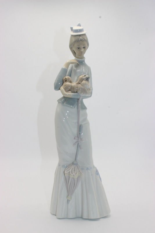 Lladro "Walk with Dog" #4893 Porcelain Group (1 of 6)