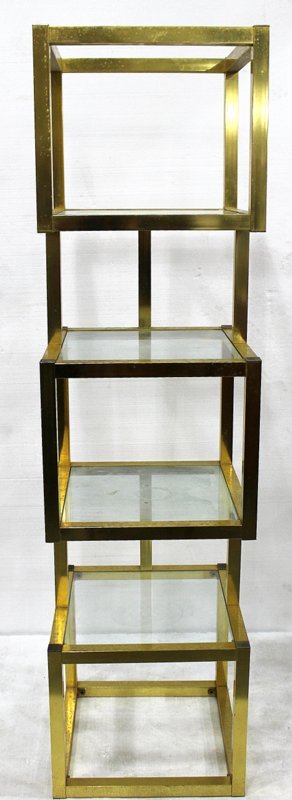 Mastercraft Style Brass Etagere: Mastercraft Style Brass Etagere. Measures - 68" high x 18" wide.