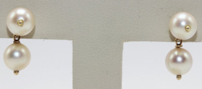 14Kt YG Pearl Earrings (1 of 2)