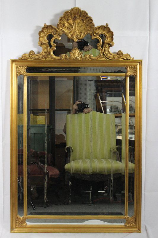 Shell Top Bevelled Mirror with Antique Finish (1 of 5)