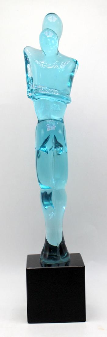 Murano "Lovers" Blue Crystal Embrace on Solid Black (1 of 6)