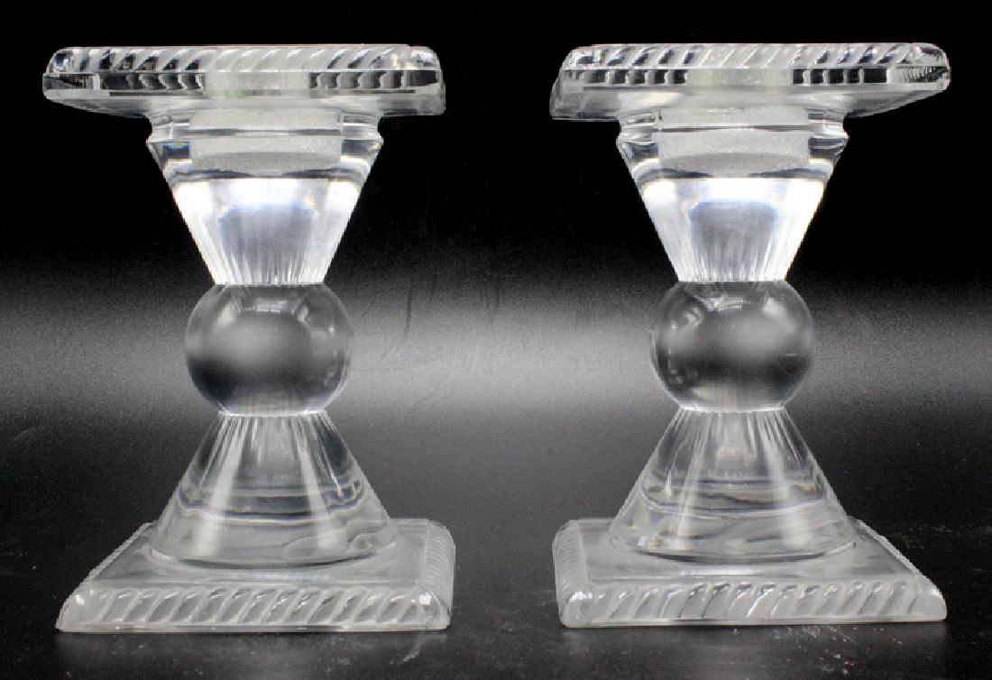Lalique Pair of Candlestick Holders (1 of 4)