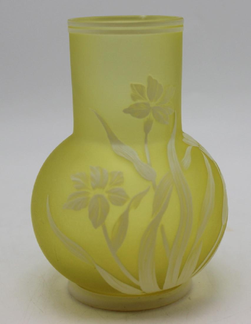 Thomas Webb Yellow Vase: Thomas Webb Yellow Vase. Measures - 5" high.