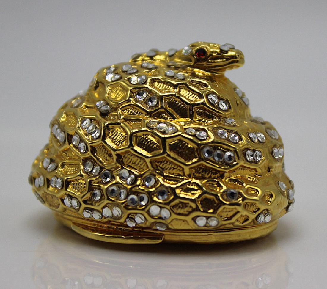 Judith Leiber Crystal Mounted Snake Pillbox