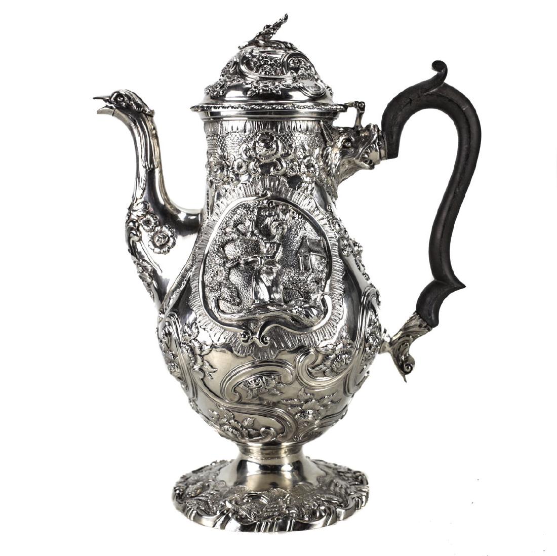 A Regency Sterling Silver Coffee Pot by William (1 of 5)