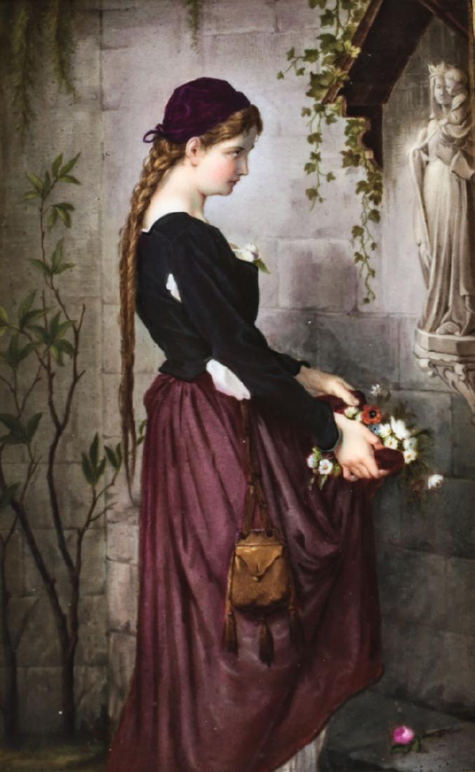 KPM Hand Painted Porcelain Plaque, 'Marguerite at the (1 of 5)