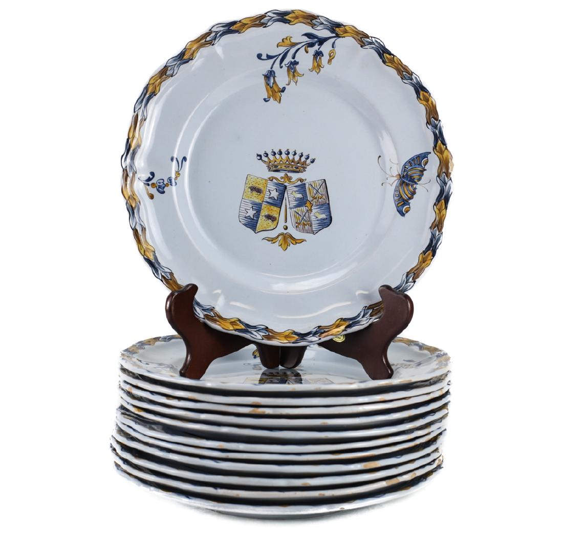 12 Emile Galle Faience Cabinet Plates (1 of 3)