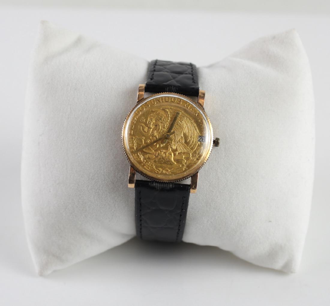 18k Gold & 1862 Mexican Coin Watch (1 of 4)