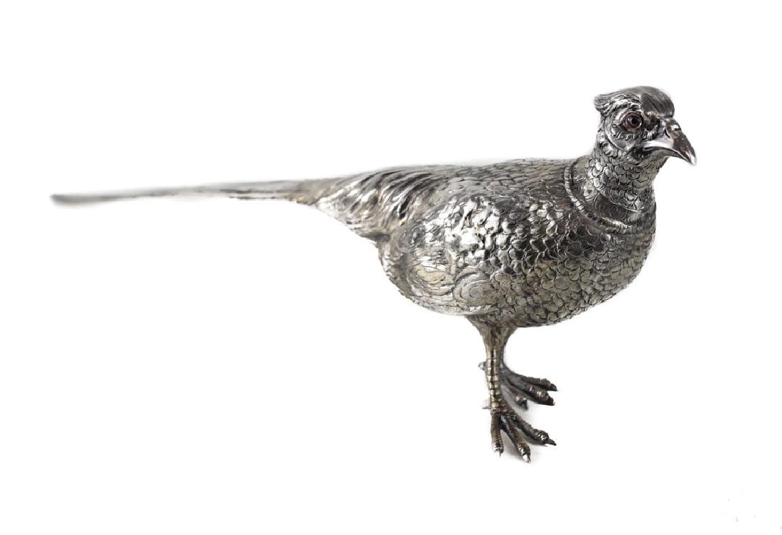 Large German .800 Silver Figural Pheasant Bird 16.25" (1 of 4)