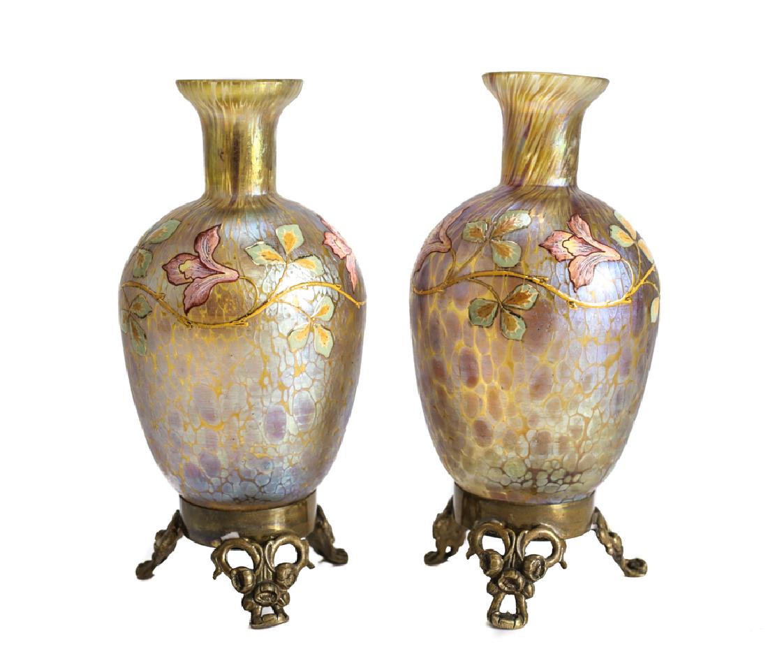 Pair of Loetz Vases on Bronze Mounts (1 of 4)