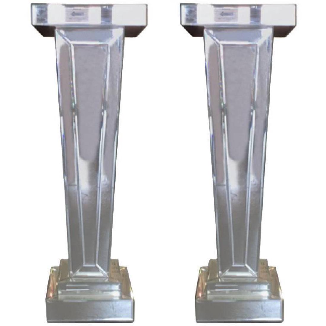 Pair of Mirrored Modern Pedestal Stands (1 of 4)