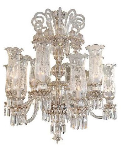 Bohemian Cut-Glass 24-Karat Gold Plate Chandelier (1 of 7)