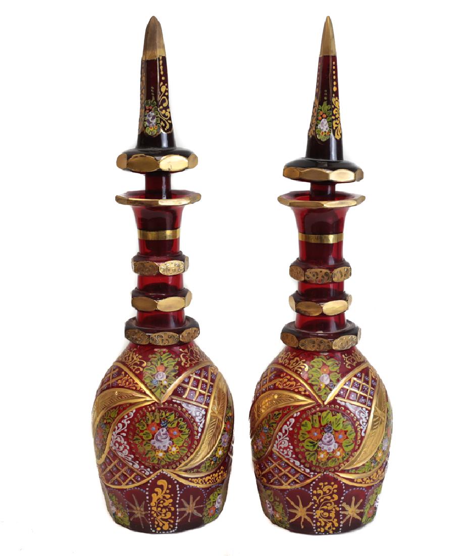 Pair of Bonhemian Glass Decanters (1 of 4)
