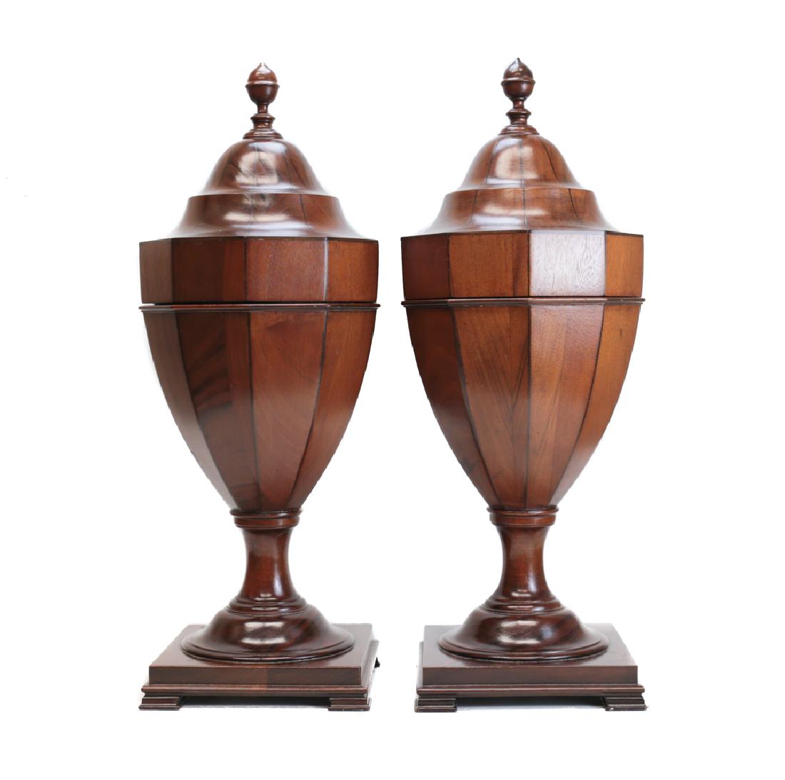 Pair Victorian Inlaid Wooden Utensil Boxes (1 of 7)