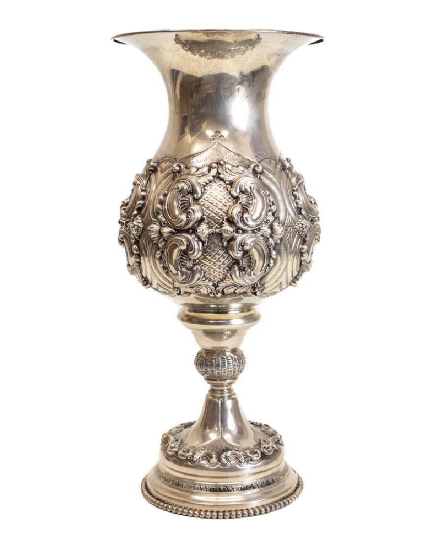 Enermous Sterling Silver Kiddish Cup with Gilt Interior (1 of 5)