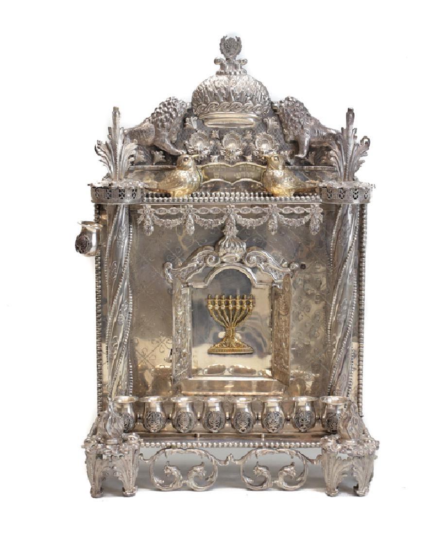 Italian 800 & Sterling Silver Hannukiah by Fassi Arno (1 of 6)