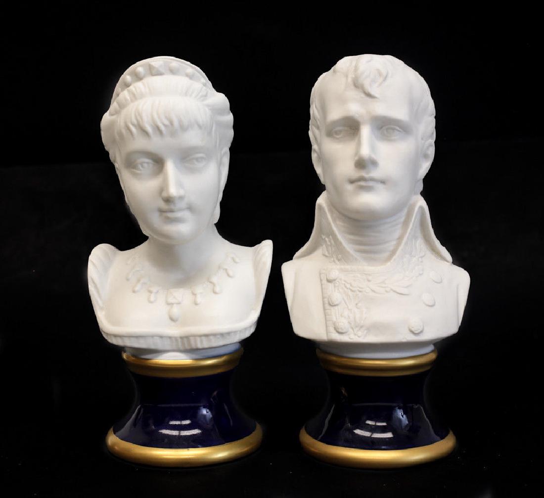 Pair Porcelain Bust Napoleon & Josephine (1 of 4)