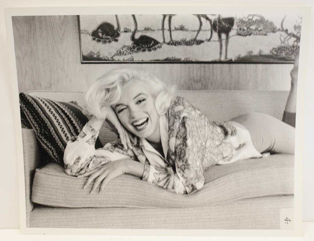 Marilyn Monroe Photograph George Barris: A George Barris photograph of Marilyn Monroe, depciting Marilyn Monroe posing, laying down on couch. Acquired from the personal collection of George Barris. Measures: 8 x 10 inches Domestic Shipping: 