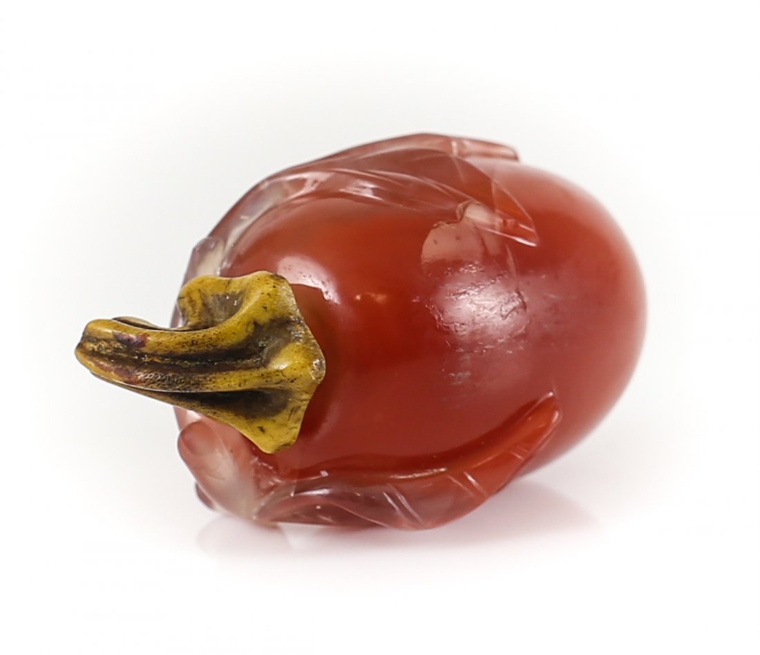 Chinese Red Agate Melon Form Snuff Bottle (1 of 3)