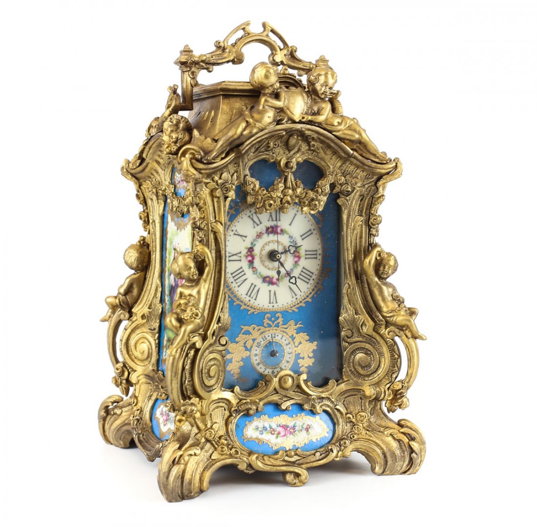 Bronze & Porcelain Carrige Clock (1 of 4)