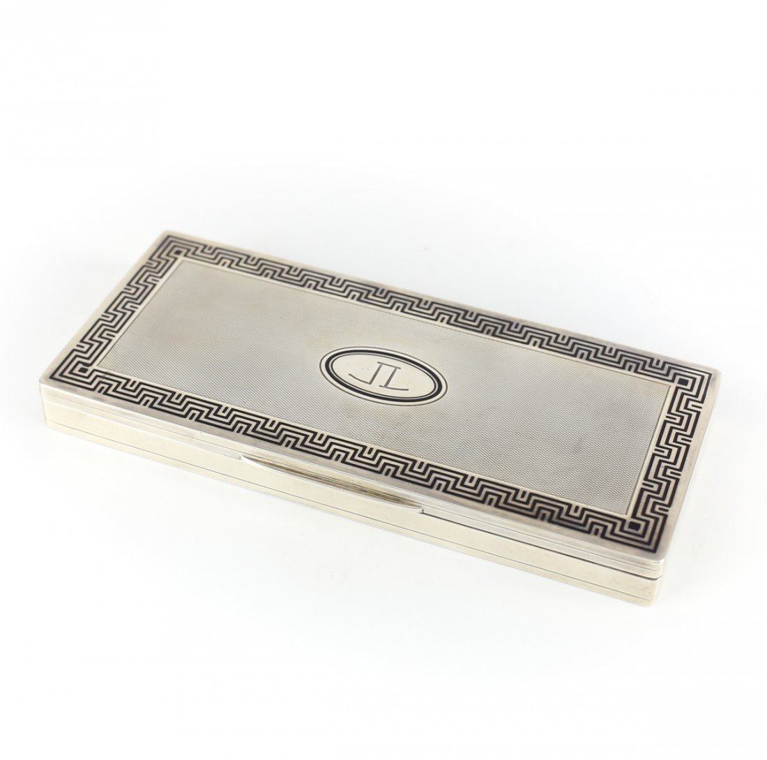 Puiforcat Sterling Silver & Black Enamel Inlay Box (1 of 6)