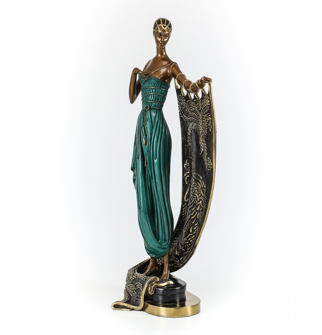 Erte De Tritoff  (1892-1990) Bronze Emerald Night Ltd (1 of 6)