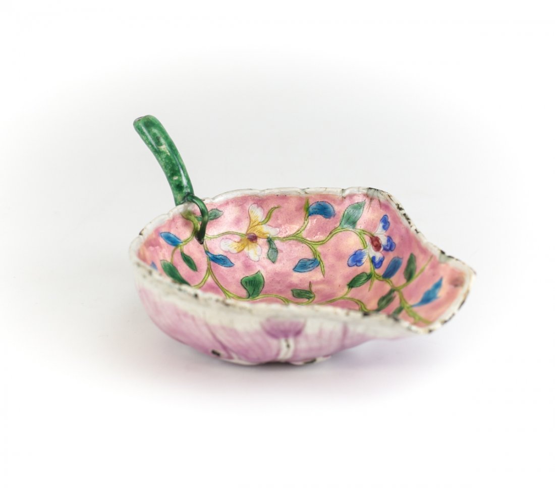 Chinese Enamel on Copper Floral Dish (1 of 3)