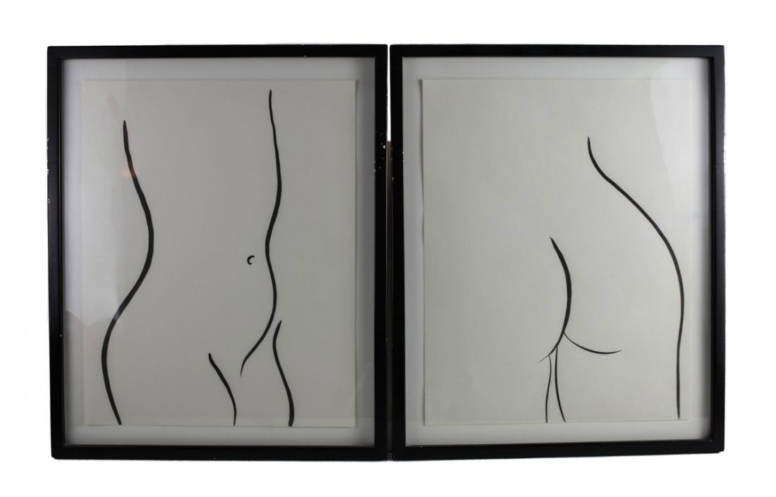 Sharon Ryan (Amer, 20th Century) Pair Drawings (1 of 3)