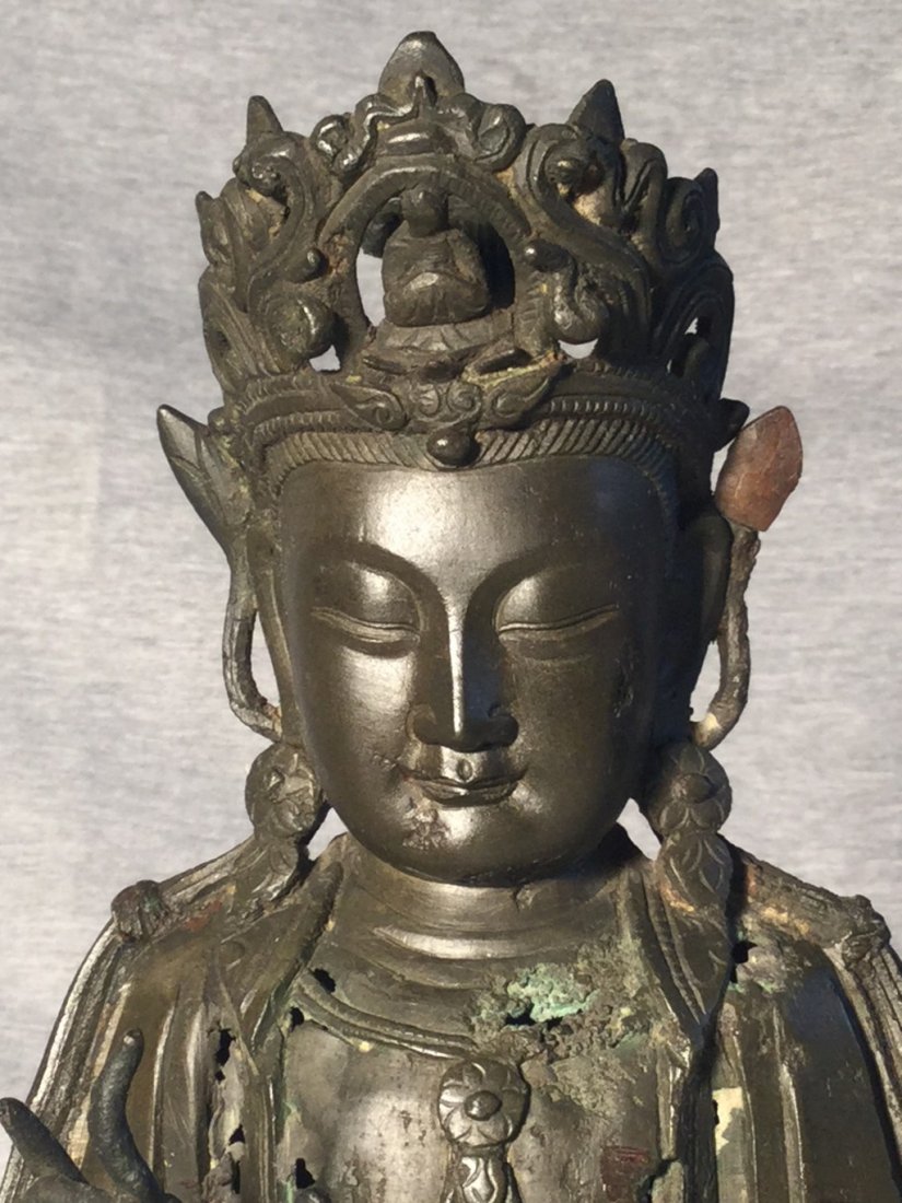A Chinese Ming Dynasty Bronze Sitting Buddha: A Chinese Bronze Sitting Buddha. Height is 8.5 inches