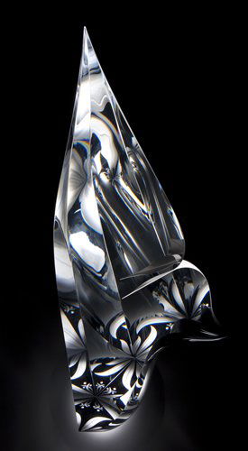 Christopher Ries: Artist: Christopher Ries Title:Desert Flower Description:Cut crystal. Signed, 2009. Dimensions:18H x 7W x 4D